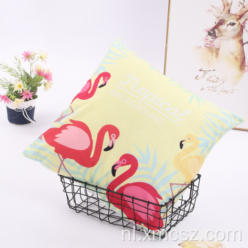 Aangepaste roze flamingo&#39;s fluwelen kussensloop kussenhoes